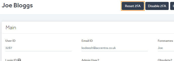 2FA Reset