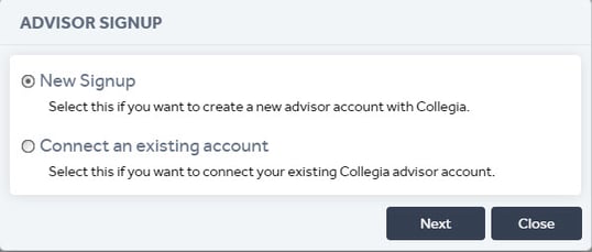 Collegia Advisor New Signup1
