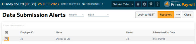 Data Submission Alert