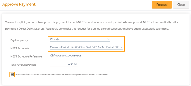 NEST Approve Payment